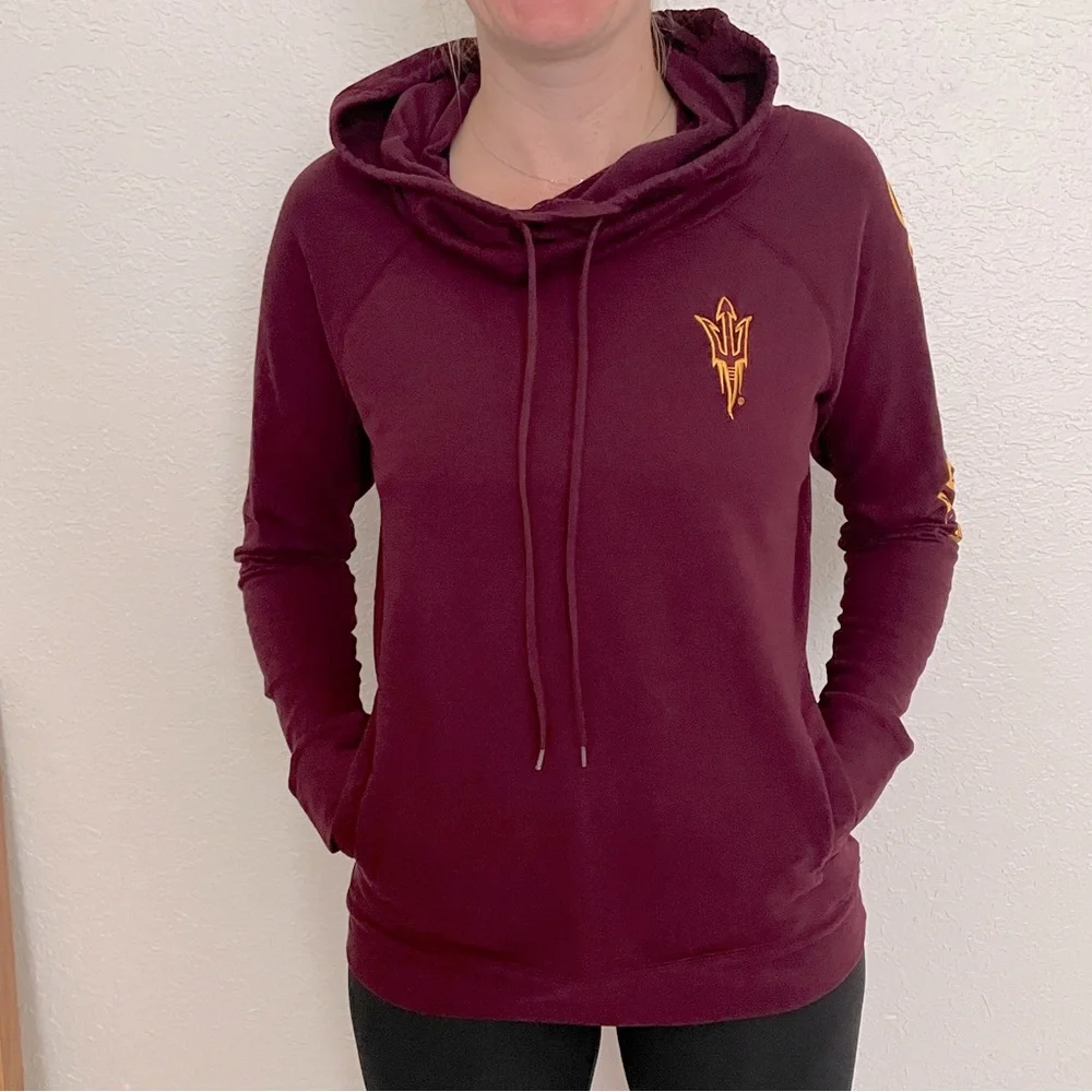 ASU Adidas Crew Neck Pullover Arizona State University Sun Devils Pockets - Picture 4 of 8